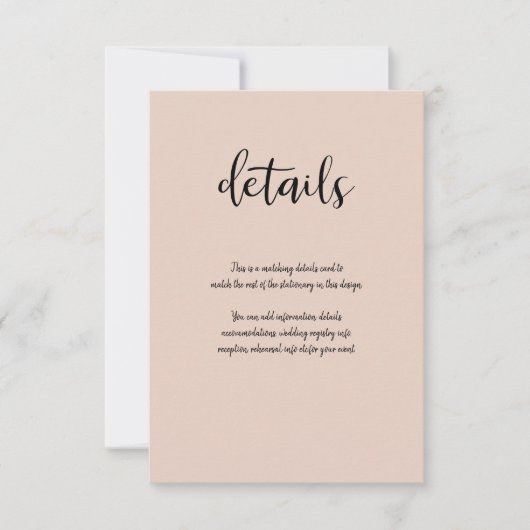 Moderne minimale schwarze Farbe JEDE FARBdetails RSVP Karte (Vorderseite)