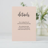 Moderne minimale schwarze Farbe JEDE FARBdetails RSVP Karte (Stehend Vorderseite)