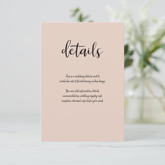 Moderne minimale schwarze Farbe JEDE FARBdetails RSVP Karte (Stehend Vorderseite)