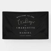 Moderne, minimale, schwarze Hochzeit Banner (Horizontal)