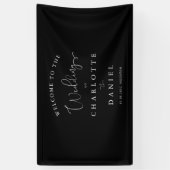 Moderne, minimale, schwarze Hochzeit Banner (Vertikal)