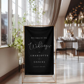 Moderne, minimale, schwarze Hochzeit Banner