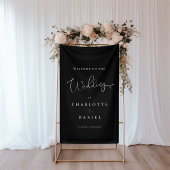 Moderne, minimale, schwarze Hochzeit Banner