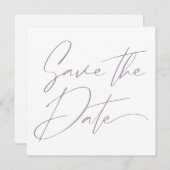 Moderne Minimale Script Calligrafy Blush Pink Rosé Save The Date (Vorne/Hinten)