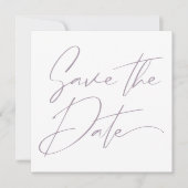 Moderne Minimale Script Calligrafy Blush Pink Rosé Save The Date (Vorderseite)