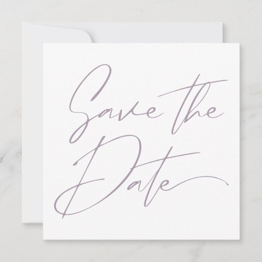 Moderne Minimale Script Calligrafy Blush Pink Rosé Save The Date (Vorderseite)