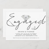 Moderne Minimale Script-Engagement Party Einladung (Vorne/Hinten)