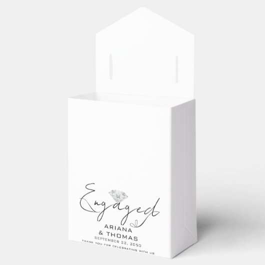 Moderne Minimale Script-Engagement Party Geschenkschachtel (Geöffnet)