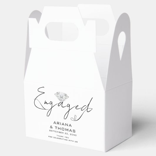 Moderne Minimale Script-Engagement Party Geschenkschachtel (Geöffnet)
