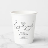 Moderne Minimale Script-Engagement Party Pappbecher (Vorderseite)