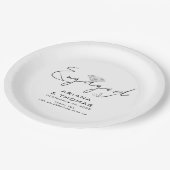 Moderne Minimale Script-Engagement Party Pappteller (Schrägansicht)