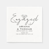 Moderne Minimale Script-Engagement Party Serviette (Vorderseite)