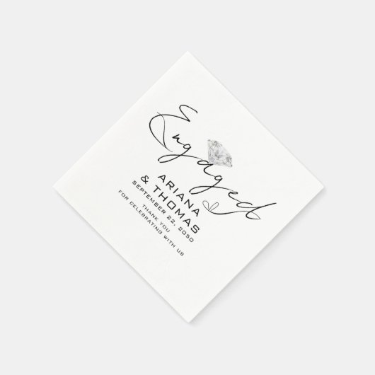 Moderne Minimale Script-Engagement Party Serviette (Ecke)
