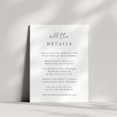 Moderne minimale Script-Hochzeitdetails Begleitkarte