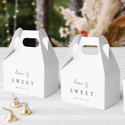 Moderne Minimale Script-Liebe ist Sweet Wedding Geschenkschachtel