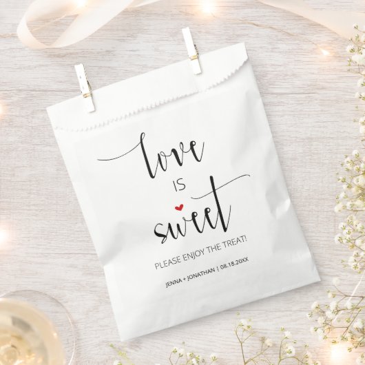 Moderne Minimale Script-Liebe ist Sweet Wedding Geschenktütchen (Ausgeschnitten)