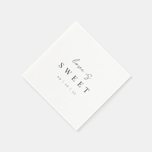 Moderne Minimale Script-Liebe ist Sweet Wedding Serviette (Ecke)