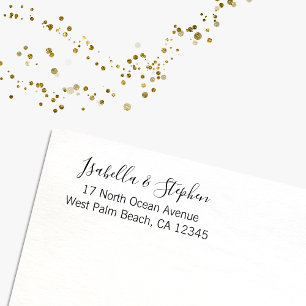 Moderne minimale Script-Rücksendeadresse-Paare Gummistempel