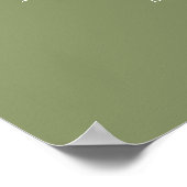 Moderne minimale Script Sage Green Wedding Willkom Poster (Ecke)