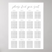 Moderne, minimale Script-Sitztabelle Poster (Vorne)