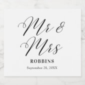 Moderne Minimale Script Typografy Wedding Schaumweinetikett (Einzelnes Label)