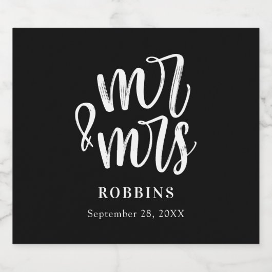 Moderne Minimale Script Typografy Wedding Schaumweinetikett (Einzelnes Label)