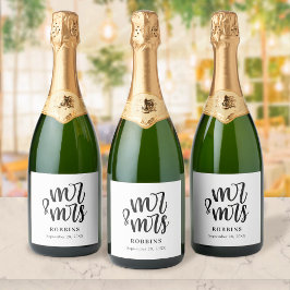 Moderne Minimale Script Typografy Wedding Schaumweinetikett