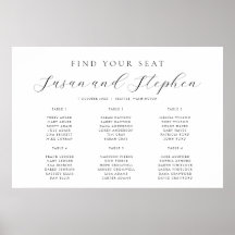 Moderne, minimale Sechs-Tisch-Seekarte Hochzeiten