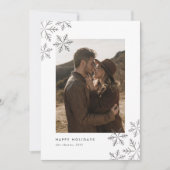 Moderne minimale Silberschneeflocken Feiertagskarte (Vorderseite)