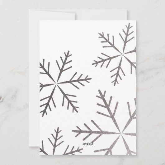 Moderne minimale Silberschneeflocken Feiertagskarte (Rückseite)