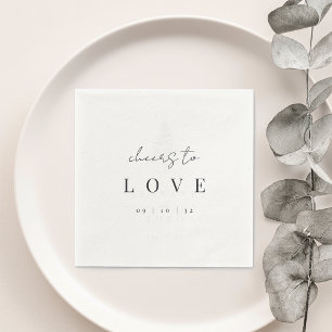 Moderne Minimale Skripte jagen auf Liebe Hochzeit Serviette