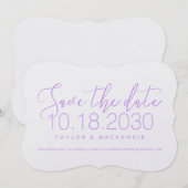 Moderne minimale Skripthalterung Lilac Save the Da Date (Vorne/Hinten)