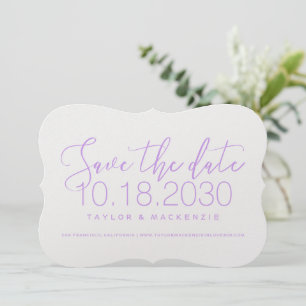 Moderne minimale Skripthalterung Lilac Save the Da Date