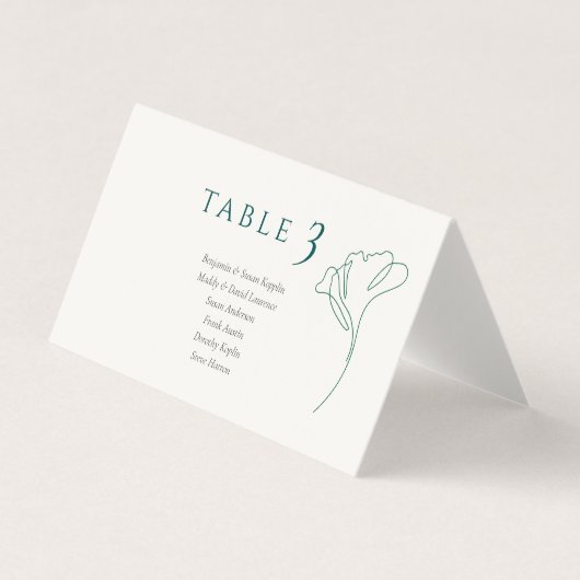 Moderne Minimale Smaragd Elfenbein Hochzeitsplatzk (Vorderseite)