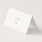 Moderne Minimale Smaragd Elfenbein Hochzeitsplatzk (Rückseite)