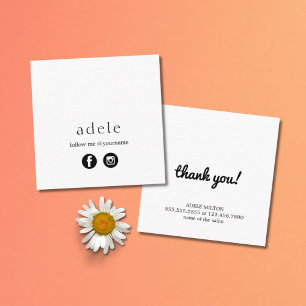 Moderne minimale soziale Medien folgen mir Quadratische Visitenkarte