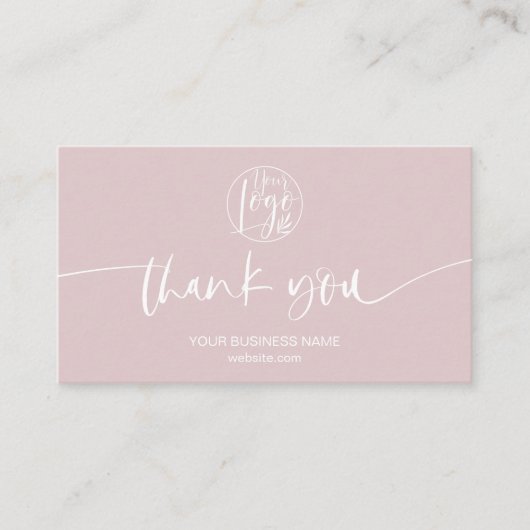 Moderne minimale staubige rosa Skriptreihenfolge v Visitenkarte (Vorderseite)