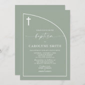 Moderne Minimale Taufe Feier Taufe Taufe Invitat Einladung (Vorne/Hinten)