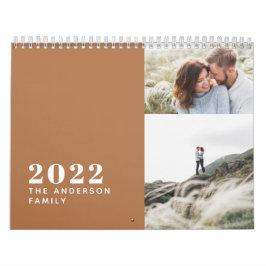 Moderne minimale Terracotta-MultiFoto Kalender
