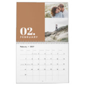 Moderne minimale Terracotta-MultiFoto Kalender (Feb 2027)