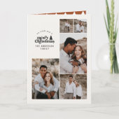 Moderne minimale Terracotta Weihnachten Multi-Foto Dankeskarte (Vorderseite)