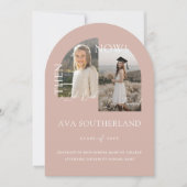 Moderne minimale "Then & Now Graduation Party Foto Einladung (Vorderseite)