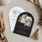 Moderne minimale "Then & Now Graduation Party Foto Einladung