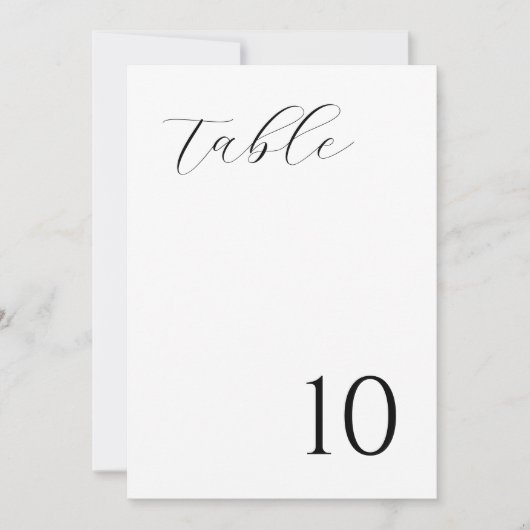 Moderne Minimale Tischnummer Card (Vorderseite)
