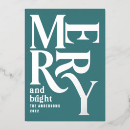 Moderne minimale traditionelle frohe Weihnachten a Folien Feiertagskarte