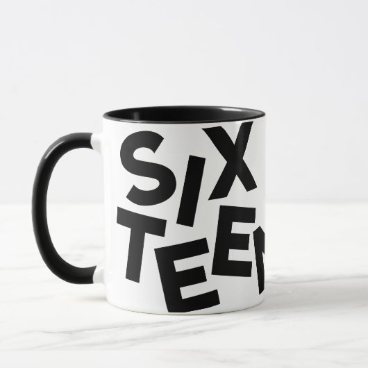Moderne minimale Typografie 16. Foto Tasse (Links)