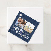 Moderne minimale Typografie 2 Foto Weihnachten Geschenkanhänger (Beispiel)