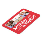 Moderne minimale Typografie 3 Foto Weihnachtsspass Magnet (Linke Seite)