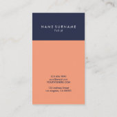 Moderne minimale Typografie-blaue Visitenkarte (Rückseite)