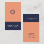 Moderne minimale Typografie-blaue Visitenkarte (Vorne/Hinten)